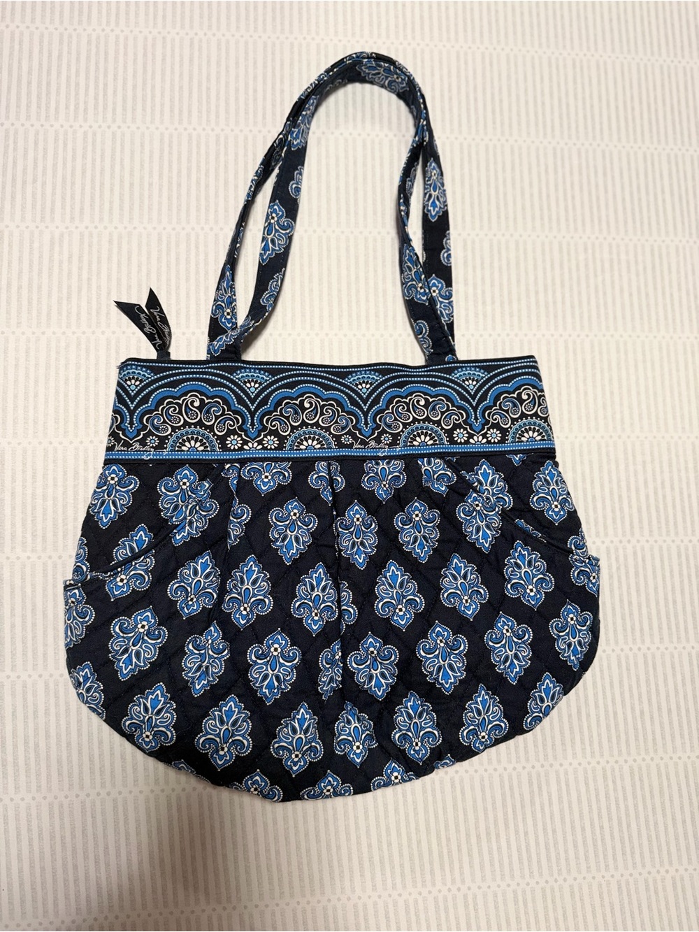 Vera Bradley Quilted Blue Patterned Tote Bag / Purse